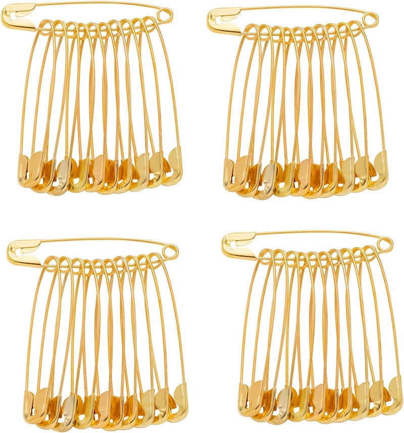 WQKING 80 PCS Large Safety Pins, Gold Safety Pins Bulk for Sewing and Clothes(56mm) - Image 3